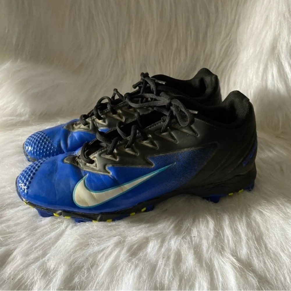 Nike Cleats Shoes‎ Mens Size 9.5 Blue-Black Lace Up Athletic Sports